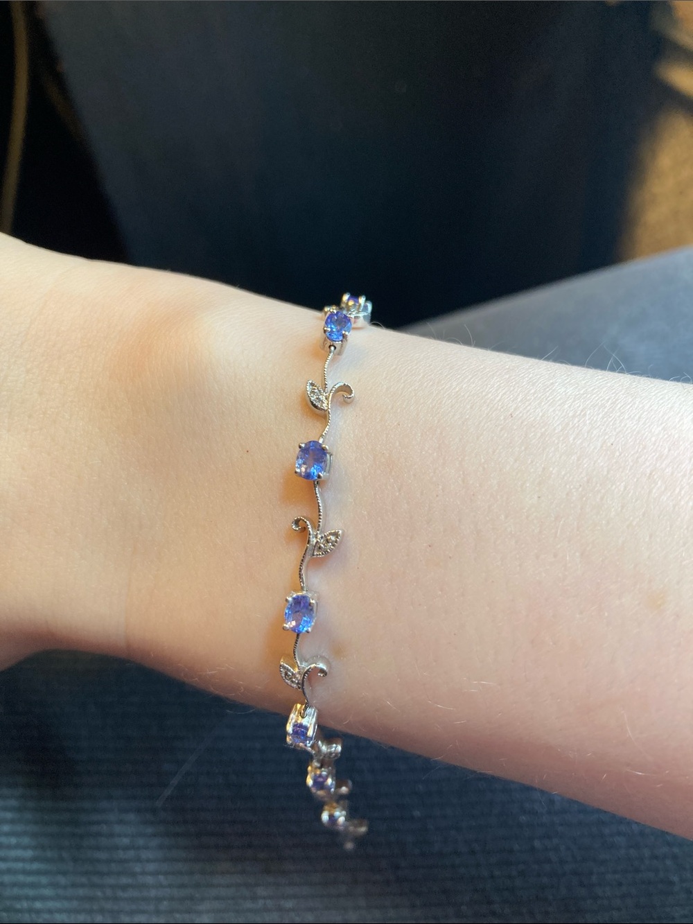 14k white gold tanzanite bracelet